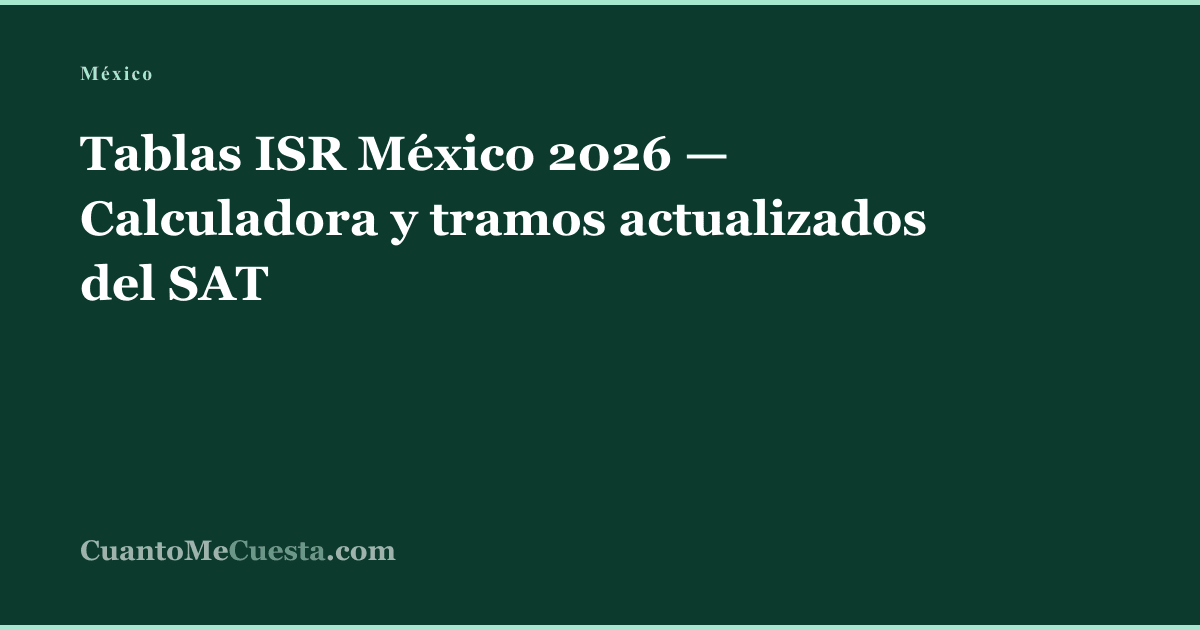 Tablas ISR México 2026 — Calculadora y tramos actualizados del SAT